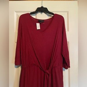 Lane Bryant burgundy wine jersey dress.